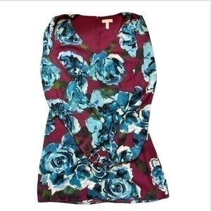 Leith Floral A-Line V Neck Dress